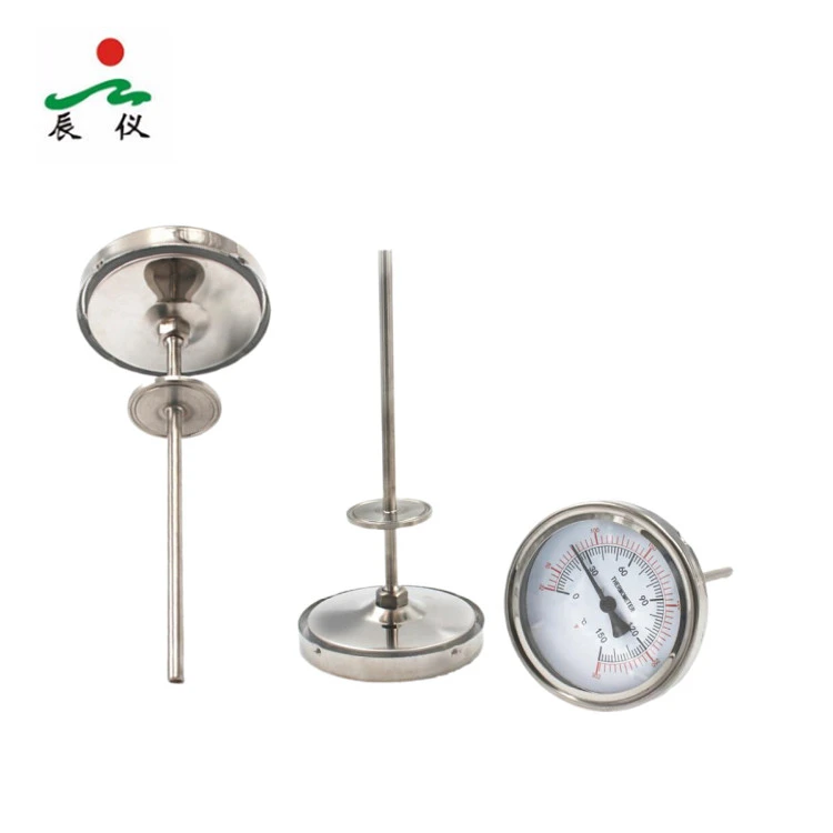 Sanitariya gardishli bimetal termometr